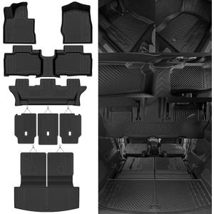 Custom Fit Floor Mats for Ford Explorer (7 Seats) 2020-2026, All Weather TPE Floor Liners with Trunk Mat & Backrest Protectors, Odorless Full Set Interior Accessories