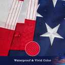 American Flags for Outside 3 x 5 FT, 100% Polyester Heavy Duty US Flag for High Wind Outdoor, Fade Resistant & Waterproof USA Flag with Embroidered Stars, Sewn Stripes, Brass Grommets