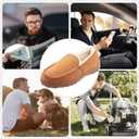 Lulex Moccasins for Men House Slippers Indoor Outdoor Plush Mens Bedroom Shoes with Hard Sole (9, Beige)
