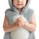 Halloween Baby Animal Plush Costume Kids Cartoon Onesie Pajamas Homewear Outfit Infants Jumpsuit (24-28, Mouse)