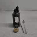 Glass Water Bottles 64 oz - Half Gallon Large Motivational Daily Water Intake Bottle Time Marker - Glass Water Bottle With Straw, Silicone Sleeve 2 Lids, Handle Spout & Bamboo Lid(Olive)