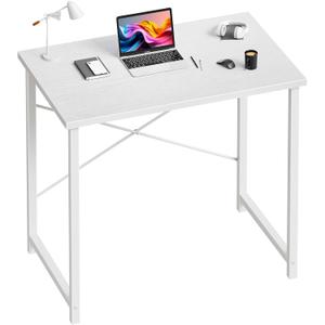 Sweetcrispy 32-Inch Small Computer Desk for Bedroom, White