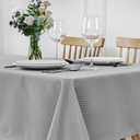 maxmill Rectangle Tablecloth Weaved Texture Design Water Resistant Wrinkle Free Spill-Proof, Soft Table Cloth for Dining Room Decoration, Banquet Parties Holiday Dinner, 52 x 84 Inch Light Grey