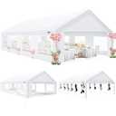 COBIZI 20x30 Party Tent Heavy Duty, Large Outdoor Wedding Tents for Parties with 8 Sidewalls & Built-in Sandbags,Waterproof Event Canopy Gazebo Commercial Tent for Carport,Camping,Patio,Windproof