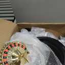 Roulette Wheel Game Set Include 16'' Black Roulette Wheel 35" x 16" Rubber Tabletop Layout Mat, 100 Chips Dealer Button Win Marker Casino Game Sets Gift Ideas(Green)