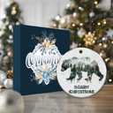 3 x Bear Ornament 2025, Rustic Bear Forest Scene Ornament, Wildlife Mountain Decoration, Christmas Ornament for Outdoorsy Families, Hunters, Cabin, Lodge, Nature Lovers, Bear