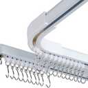 Aluminum alloy ceiling curtain tracks with hooks & corner connectors (Set of 2), heavy-duty room partition curtain rod tracks, suitable for living rooms, bedrooms, and bathroom(6-9 ft Track Set)White