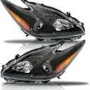 WFLNHB Headlight Assembly Replacement for Toyota Prius 2012-2015 Black Headlights Driver and Passenger Side 81130-47520 81170-47520