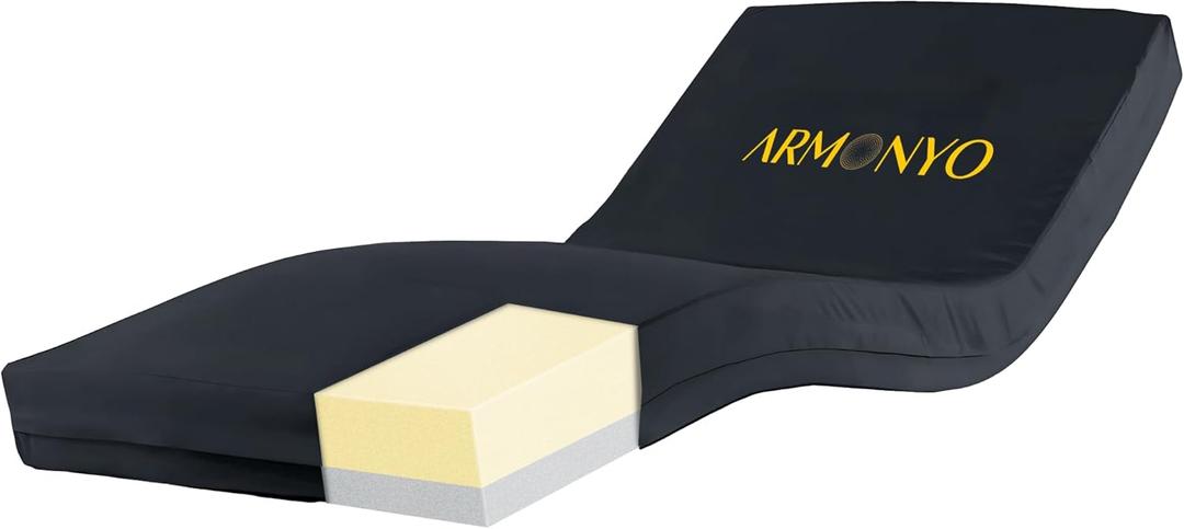 Hospital Bed Mattress - 100% Medical Grade Dual Layer Foam with Advanced 70D Waterproof Cover - Medium Firm - 80 x 36 x 5