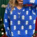 Ugly Christmas Sweater Soft Lightweight Warm Pullover Holiday Chunky Christmas Sweaters Tops Vintage Stylish (Small, 06-women-blue-tree)
