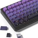 dagaladoo Double Shot PBT keycaps Set,Shine Through keycaps 60% 75%,Cherry Profile Keyboard keycaps,Gradient Purple,Side Printed keycap for Mechanical Gaming Keyboards136key