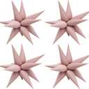 50pcs Matte Pink 20' Water Drop Foil Cone Mylar Balloons Matte Pink Star Balloons Explosion Star for Girls Boys Birthday Party Wedding Baby Shower Party Decor
