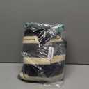 MakeMeChic Women Oversized Striped Pullover Long Sleeve Pullover Sweater Retro Autumn Sweater, Size L