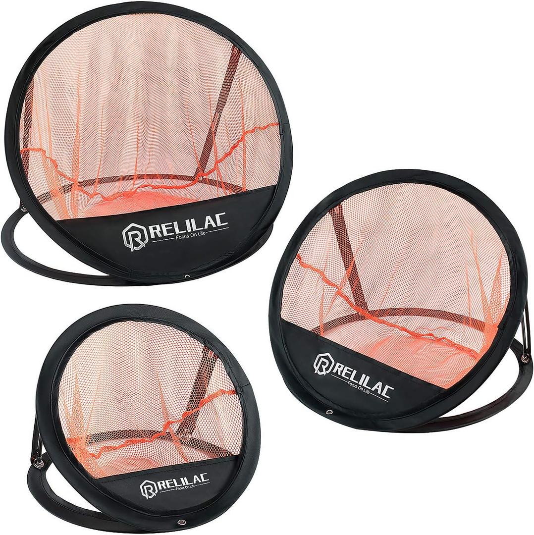 RELILAC Pop Up Golf Chipping Practice Net Set - Indoor/Outdoor Golfing Target Accessories for Golf Practice - Improve Your Short Game - Gifts for Men, Dad, Mom, Husband, Women, Kid, Golfers