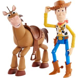 Mattel Disney Pixar Toy Story 4 Woody and Bullseye 2-Character Pack, Movie-inspired Relative-Scale for Storytelling Play