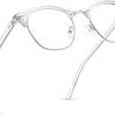 AOMASTE Blue Light Blocking Glasses Vintage Half Frame UV Clear Lens Anti Eyestrain Computer Gaming Glasses for Women Men