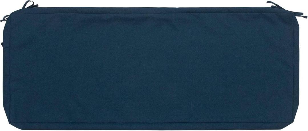 Magpie Fabrics Patio Bench Loveseat Cushion Covers (Replacement Cover only, No Insert!), Waterproof Fade Resistant Swing Cushion Slipcover with Ties(48x18x3 Inch, Navy)