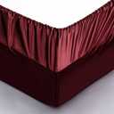 P Pothuiny 6 Pieces Queen Satin Sheets Luxury Silky Burgundy Satin Bedding Sheet Set, 1 Deep Pocket Fitted Sheet + 1 Flat Sheet + 4 Pillow Cases
