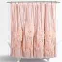Lush Decor Serena Shower Curtain, 72" W x 72" L, Blush -Ruffled Bathroom Curtain - Pink Fabric Shower Curtains - Coquette Decor