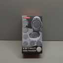 6-in-1 Mini Waffle Maker With Removable Plates, 4.5'' Mini Waffle Iron for Holidays, Parties & Events Waffle Maker Machine, 8 Plates with Premium Ceramic Coating, White