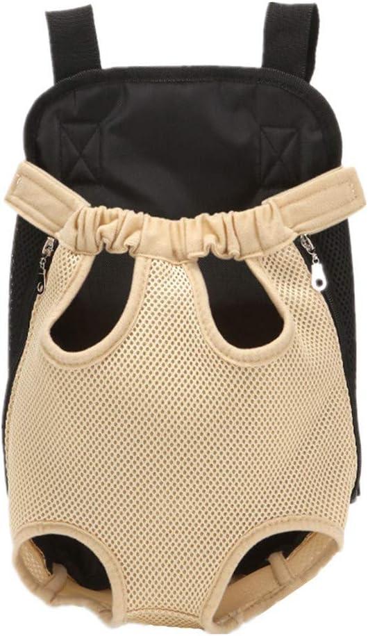 Dog Backpack Carrier, Adjustable Pet Front Carriers, Legs Out Carrying Sling Travel Bag for Small Medium Dogs 4-7 Lbs, Soft Wearable Puppy Chest Carry Backpacks for Walking/Hiking/Camping/Traveling,M, Khaki