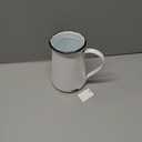 Cheung's Lacquered White Jug with Blue Rim Decor Table Dcor