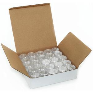 Vivaplex, 50, Clear, Empty, 5 Gram Plastic Pot Jars, Cosmetic Containers.