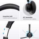 Wired Headphones with Microphone for PC, On-Ear Computer Laptop USB Headset with Noise Cancelling Microphone in-line Control for Home Office Online Class Skype Zoom, (3.5mm + USB)