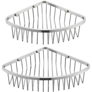 Corner Shower Caddy Basket - Stainless Steel Bathroom Shower Shelf/Organizer for Shower Storage - Sturdy Wall Corner Rack - Silver set of 2