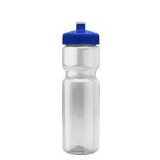 Dart Drinking Water Bottle, Clear, Blue Top