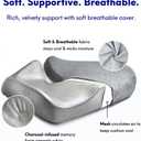 C CUSHION LAB Patented Pressure Relief Seat Cushion for Long Sitting Hours on Office/Home Chair, Car, Wheelchair - Extra-Dense Memory Foam for Hip, Tailbone, Coccyx, Sciatica - Light Grey