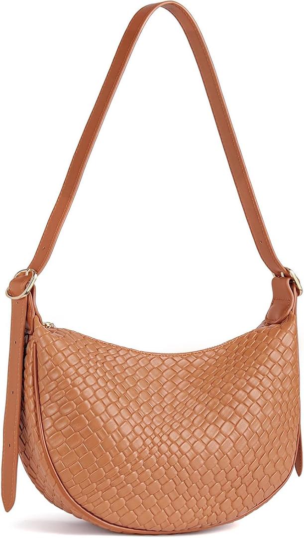 BOSTANTEN Purses for Women Crescent Crossbody Bag Vegan Leather Shoulder Hobo Handbag Adjustable Strap