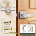 Heavy Duty Passage Door Handle, Door Lever with Rectangular Design, Non-Locking for Hallway Closet, Easy Installation, Satin Nickel, 8 Pack