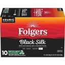 Folgers Black Silk Coffee, Dark Roast, Keurig K-Cup Pods, 10 Count Box (EXP 05/09/26)