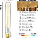 T10 Led Bulb,Dimmable 6W Led Tubular Bulbs, Soft White 3000K, 60 Watt Incandescent Bulb Equivalent,Clear Glass,E26 Base Lamp Bulb,for Cabinet Display Cabinet etc,4 Pack. (7.3 in -Soft White(3000K))