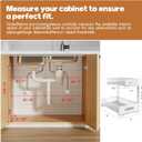 2 Pack 19IN Depth Under Sink Storage Organizer, Large 2-Tier Elegant Mesh Pull Out Shelf for Kitchen and Bathroom Cabinet Organization, L-Shaped and Adjustable Height Design-White