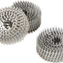 marddpair 3600 Count 1-3/4-Inch x .090-Inch 15-Degree Ring Shank Stainless Steel Siding Nails Collated Wire Coil for Wood or Fencing