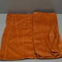 Woaboy Pack of 2 Striped Velvet Throw Pillow Covers Orange Modern Decorative Couch Throws Square Soft Cozy Pillowcases for Winter Bed Sofa Fall Cushion Living Room 18x18 Inch