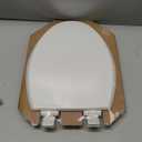 Mayfair Cassel Slow Close Toilet Seat, Easy Clean, Non Slip Premium Wood Seat, Easy Install, Made in USA, Elongated, White