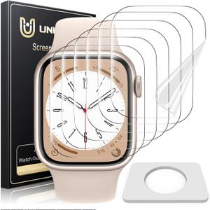UniqueMe 6 Pack for Apple Watch Screen Protector 40mm, Apple Watch SE Series 6/5/4 Screen Protector [Upgrade Flexible Film] Anti-Scratch [Non-Bubbles] Soft HD TPU Clear Film for iWatch 40mm