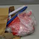 Leyndo 2 Sets Kids Mini Hockey Set Includes 2 Hockey Nets 2 Mini Hockey Goal 4 Plastic Mini Hockey Sticks 4 Foam Balls Knee Hockey Goal Hockey Ball for Kids Indoor Floor(Bright Color) (mainly red and blue)