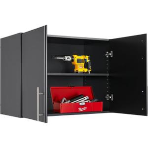 Prepac Elite 32 in. 2-Door Engineered Wood Stackable Wall Cabinet in Black