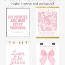 FGFK Girly Pink Christian Wall Art Prints Set of 4, Lamentations 3:23 Psalm 16:11 Psalm 27:1 Bible Verse Preppy Posters Pictures Wall Decor for Girls Room Dorm Apartment, 8x10 Unframed