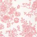 100 Floral Guest Napkins Pink and White Toile Disposable Paper Napkins Decorative Flower Bathroom Hand Towels for Bridal Baby Shower Tea Party Birthday Party Supplies