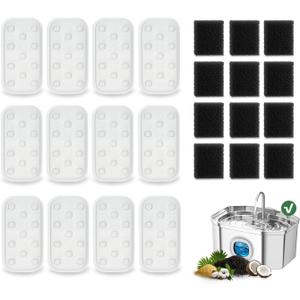 Cat Water Fountain 24 Pack Replacement Filters/Sponges (12+12) - Rectangle