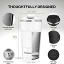 Simply Good Coffee Insulated Travel Coffee Mug. White Coffee Tumbler with Spill-Proof Flip Lid 17 oz, Stainless Steel Coffee Mug. Thermos Cup, Keeps Cold and Hot for 4 hours