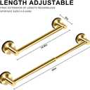 MGahyi No Drill Suction Cup Towel Bar, Adjustable Extendable Stainless Steel Towel Rack, Heavy Duty Suction Bathroom Towel Holder for Tile, Glass Door, Shower Wall & Balcony (1, Gold, 14.6-24Inch)