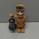 Tuanse 9.5" H Solar Tiki Statue Bar Decorations Outdoor Garden Patio Hawaiian Luau Tiki Figurine with Solar Lantern Light Tropical Summer Decor for Lawn Yard Pool Housewarming Birthday Funny Gift