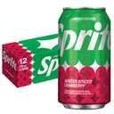 Sprite Winter Spiced Cranberry, Lemon-Lime and Cranberry Flavored Soda Pop Soft Drink, 12 fl oz, 12 Pack BBD 06/15/2026