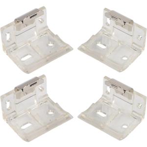 FABULETTA Venetian Blind Mounting Bracket Set, 25mm Clear Plastic with Metal Clip, Easy Install Hardware for PVC Comb and Pleated Shades Cordless Blinds, Pack of 4